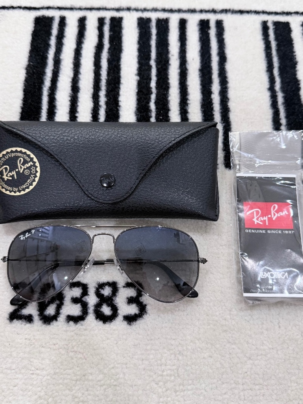 RayBan Metal Large Aviator Polarized Lens Sunglasses - Gunmetal
